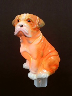 Porcelain Bull Dog Night Light with Gift Box